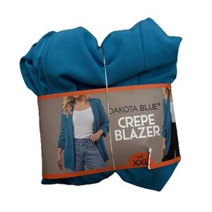 Dakota Blue Women's Crepe Blazer, Color Blue XXL